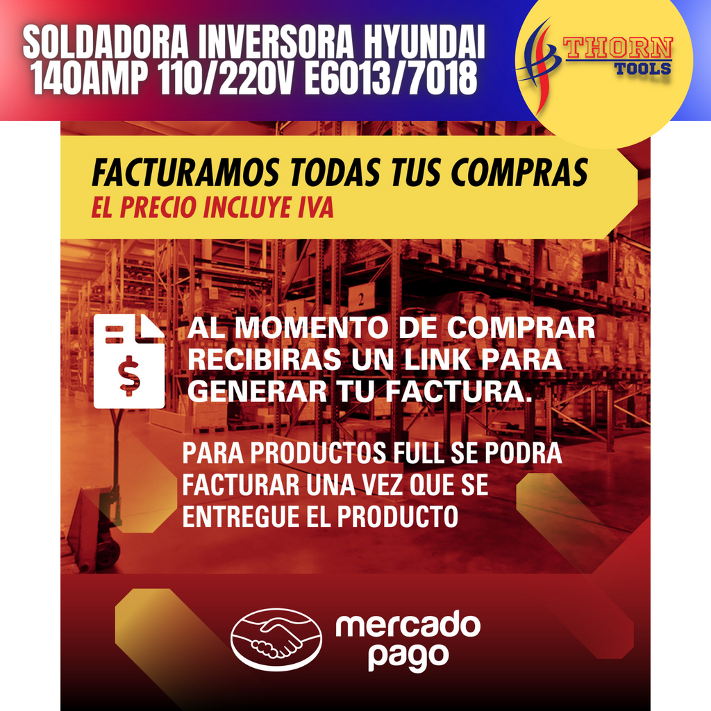 Soldadora Inversora Hyundai 140amp 110/220v E6013/7018 Msi