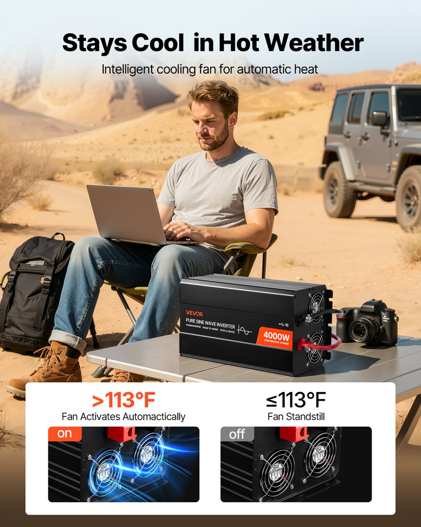 Inversor de potencia de 4000 W, 12 V