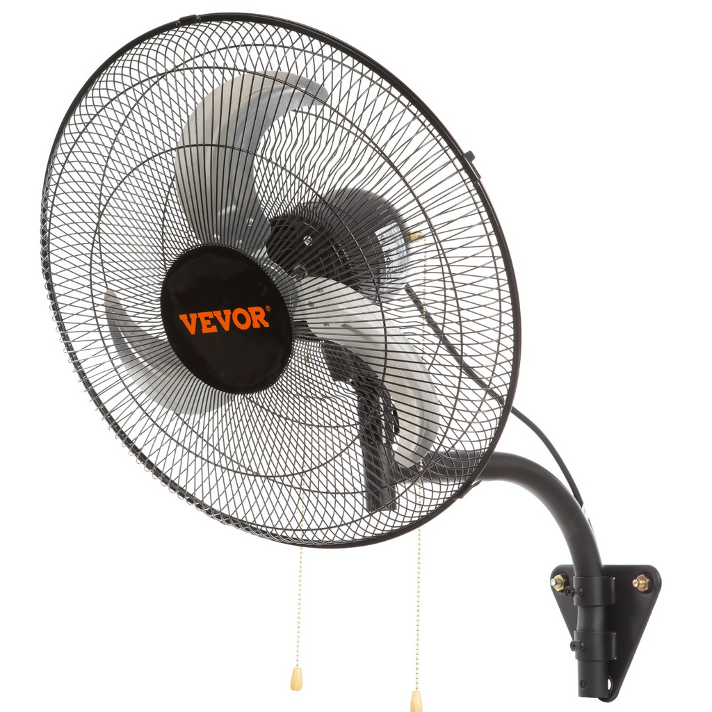 Ventilador de pared VEVOR de 20 pulgadas, 3 velocidades, máx. 4650 CFM, oscilante, industrial, para uso comercial o residencial, para almacén, invernadero, taller, patio, sótano JH2