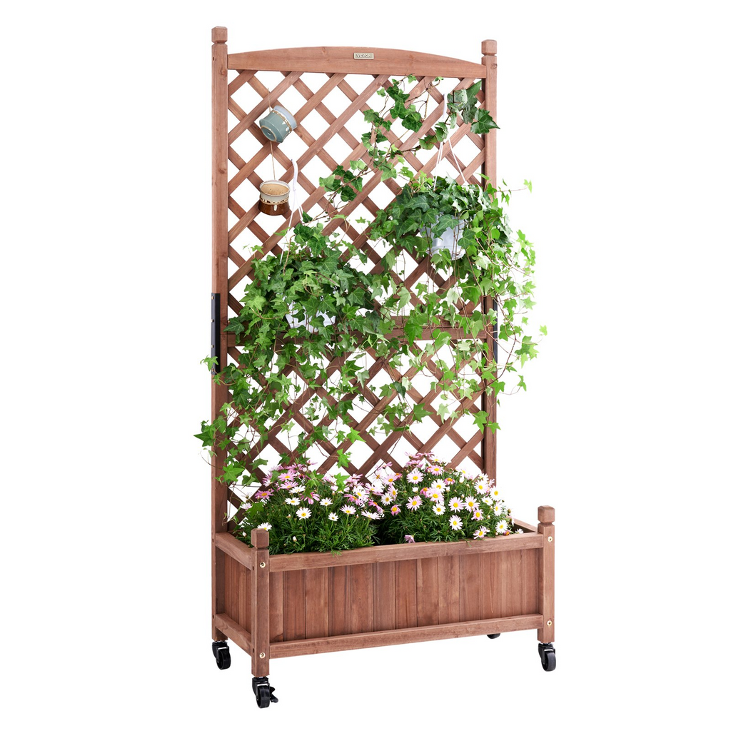 Jardinera elevada con enrejado 76,2 x 33 x 155,4 cm