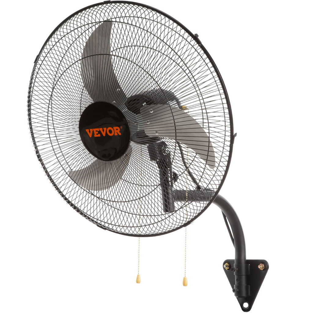 Ventilador de pared VEVOR de 20 pulgadas, 3 velocidades, máx. 4650 CFM, oscilante, industrial, para uso comercial o residencial, para almacén, invernadero, taller, patio, sótano JH2