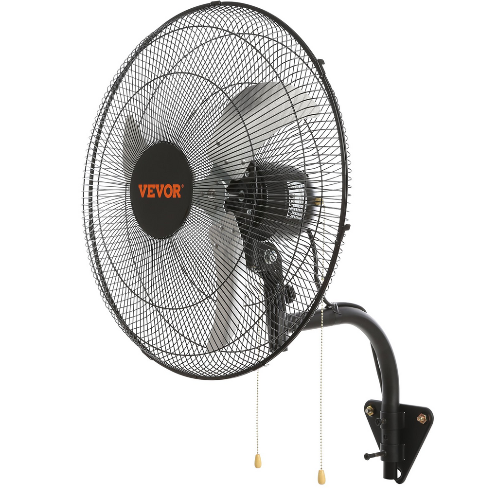 Ventilador de pared VEVOR de 20 pulgadas, 3 velocidades, máx. 4650 CFM, oscilante, industrial, para uso comercial o residencial, para almacén, invernadero, taller, patio, sótano JH2