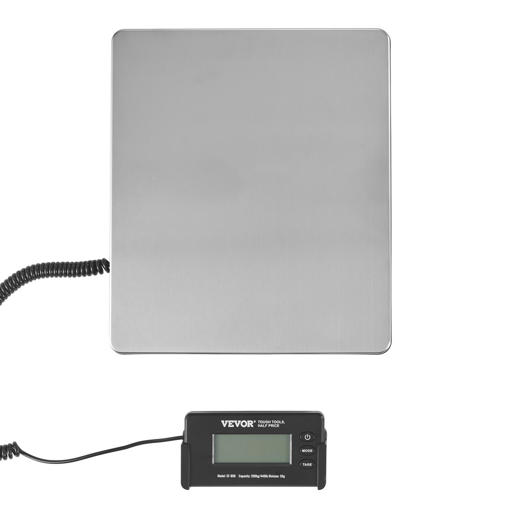 Báscula de envío digital VEVOR 440 lb x 1,7 oz alimentación CA/CC, homologada por la FCC