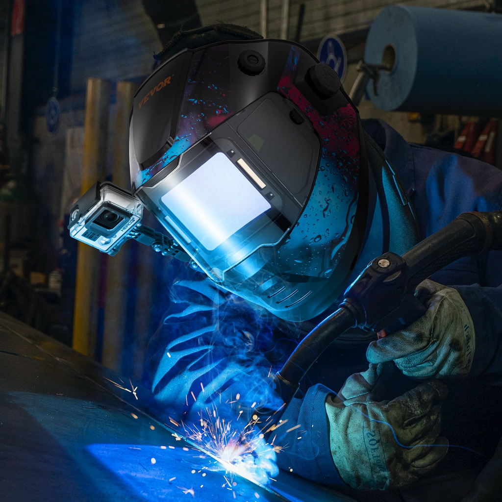 Casco de soldadura con oscurecimiento automático de gran tamaño VEVOR, máscara para soldar con arco, TIG, MIG y pulido