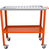 VEVOR 36" x 18" Welding Table, 1200lbs Load Capacity Steel Welding Workbench Table on Wheels, Portable Work Bench with Braking Lockable Casters, 4 Tool Slots, 5/8-inch Fixture Holes, Tool Tray