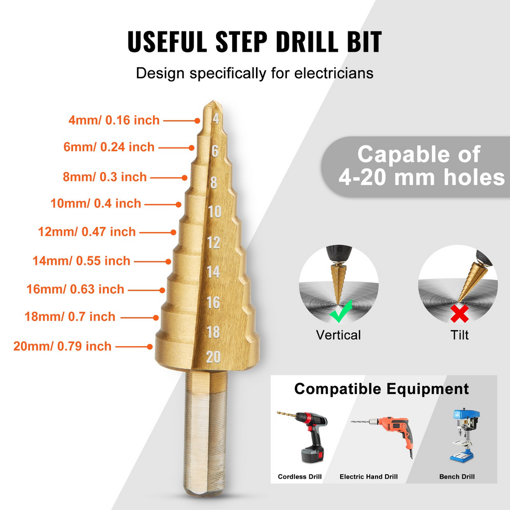 Kit de perforación hidráulica VEVOR cortadores de 1/2'' a 2'' de 10 toneladas con perforadora de 6 piezas para metal aluminio acero inoxidable latón fibra de vidrio y plástico