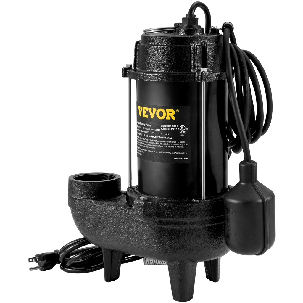 Bomba de agua sumergible para aguas residuales VEVOR 3/4 HP 5880 GPH