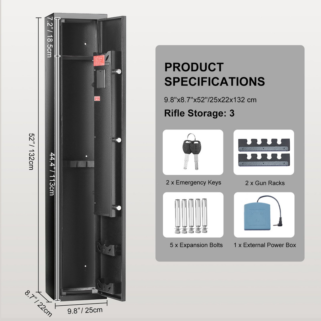 VEVOR 3 Caja fuerte para armas