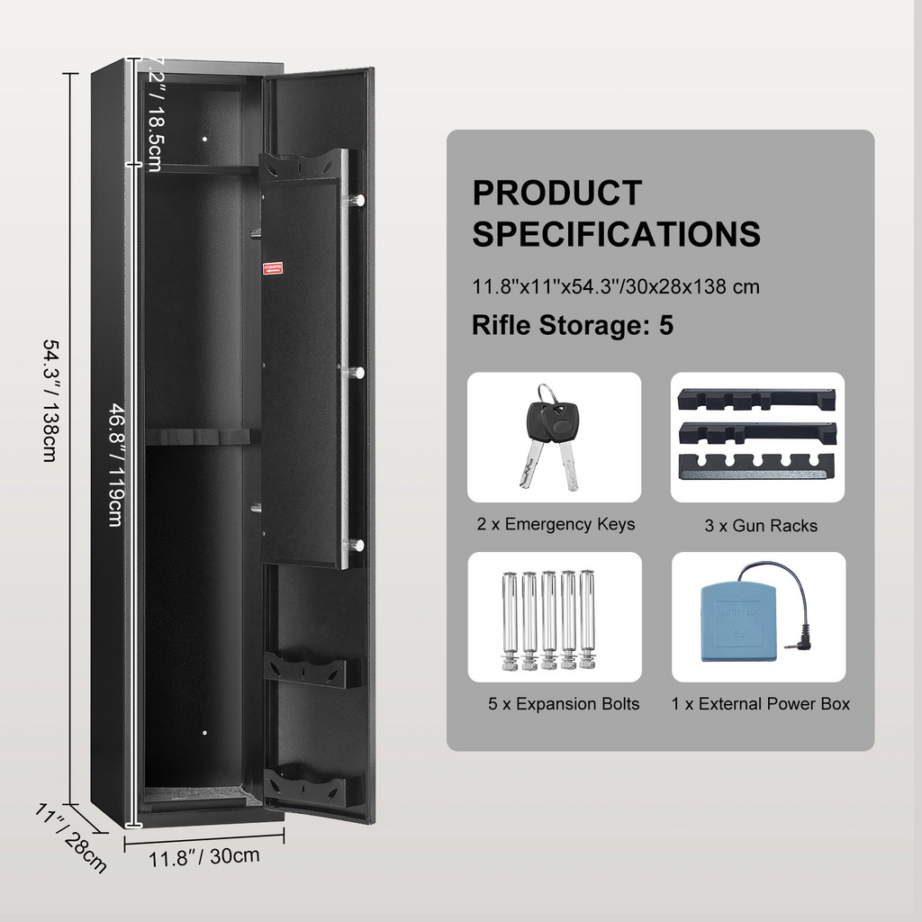 VEVOR Caja fuerte para 5 armas