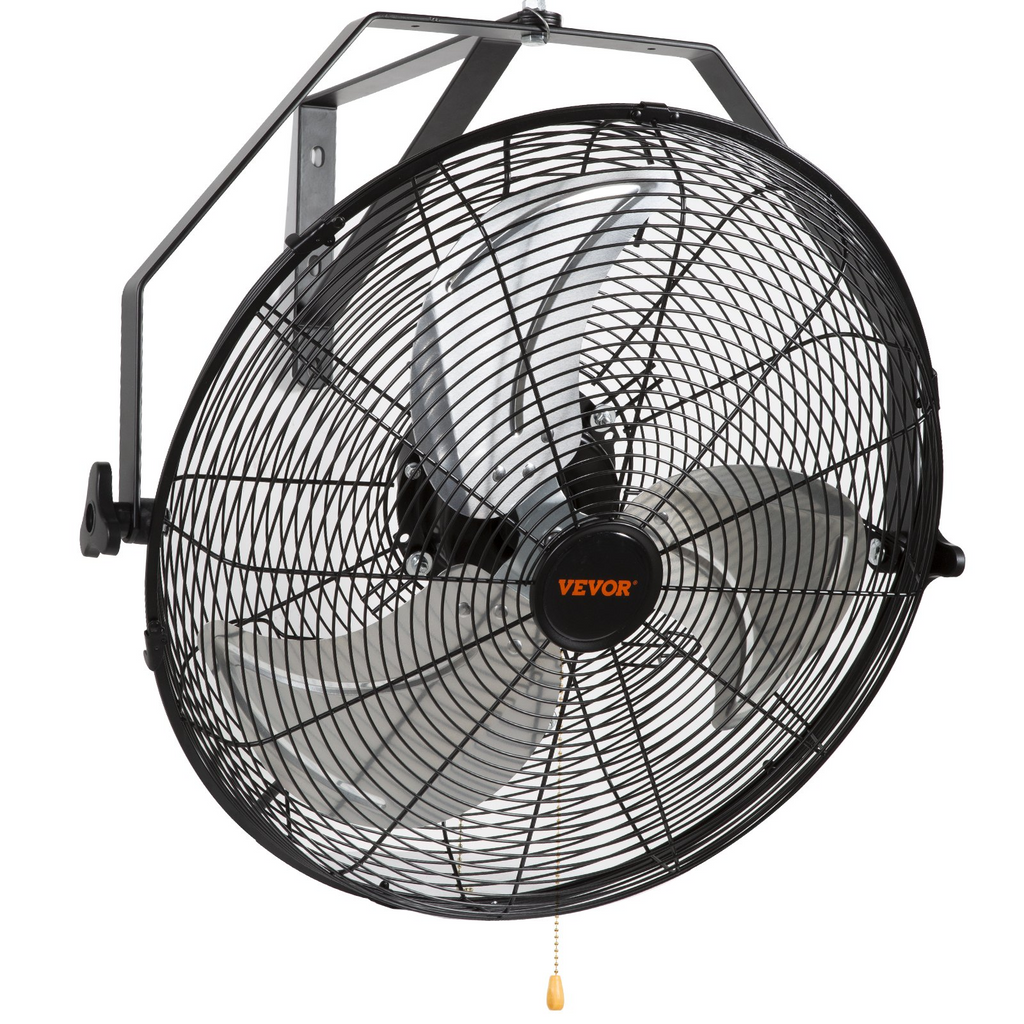 Ventilador de pared VEVOR de 18 pulgadas, 3 velocidades, alta velocidad, máx. 4150 CFM, ventilador de pared industrial resistente al agua, comercial o residencial para almacén, invernadero, taller, patio JH2