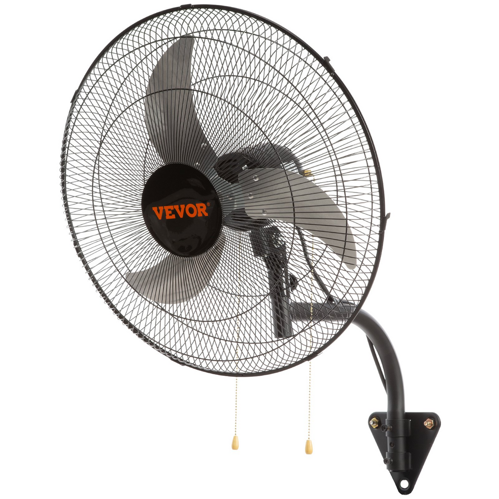 Ventilador de pared VEVOR de 20 pulgadas, 3 velocidades, máx. 4650 CFM, oscilante, industrial, para uso comercial o residencial, para almacén, invernadero, taller, patio, sótano JH2