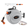 VEVOR Retractable Hose Reel Water Hose Reel 100'x1/2" 180° Swivel Wall-Mounted,Garden Water Hose Reel with 9-Pattern Nozzle,Automatic Rewind, Lock at Any Length, with Slow Return System