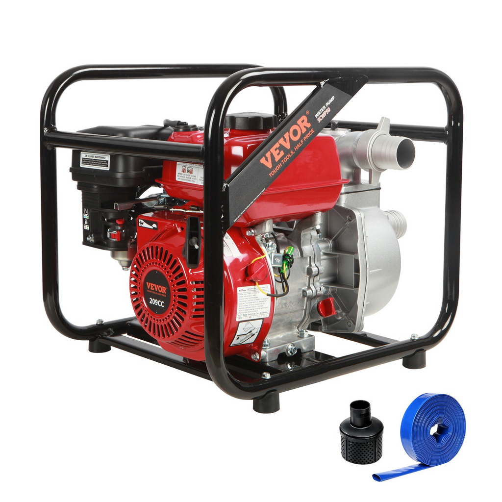 Bomba de agua con motor de gasolina VEVOR 2 pulgadas 7 HP 142 GPM elevación de 148 pies