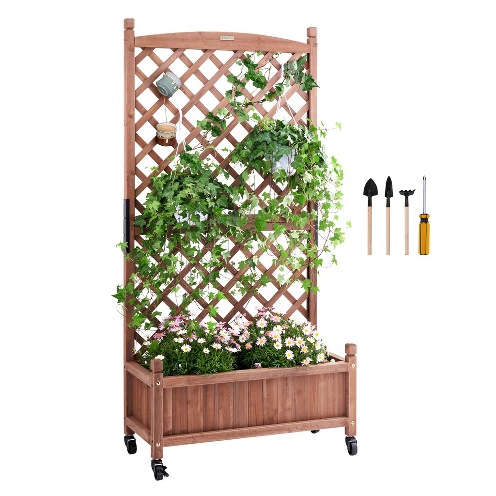 Jardinera elevada con enrejado 76,2 x 33 x 155,4 cm