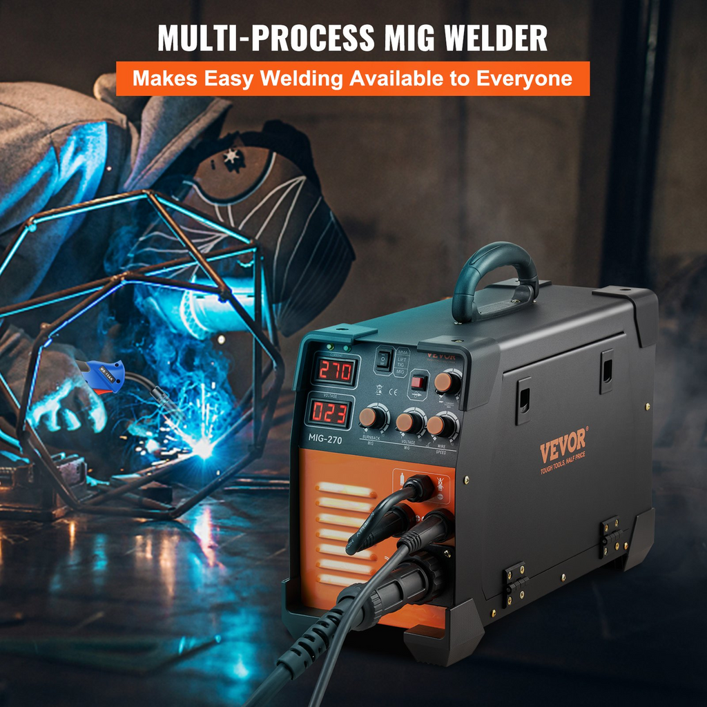 VEVOR Mig Welder Welding Machine 270A MIG MMA TIG 3 In 1 Welder Combo 110V/220V