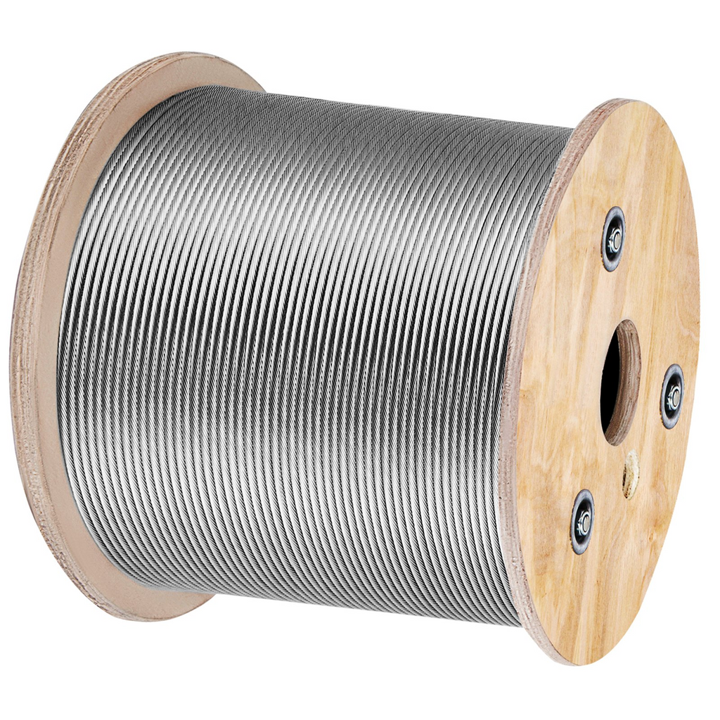 Carrete de cable de acero inoxidable para aeronaves 3/16" y 7 x 19" 500ft