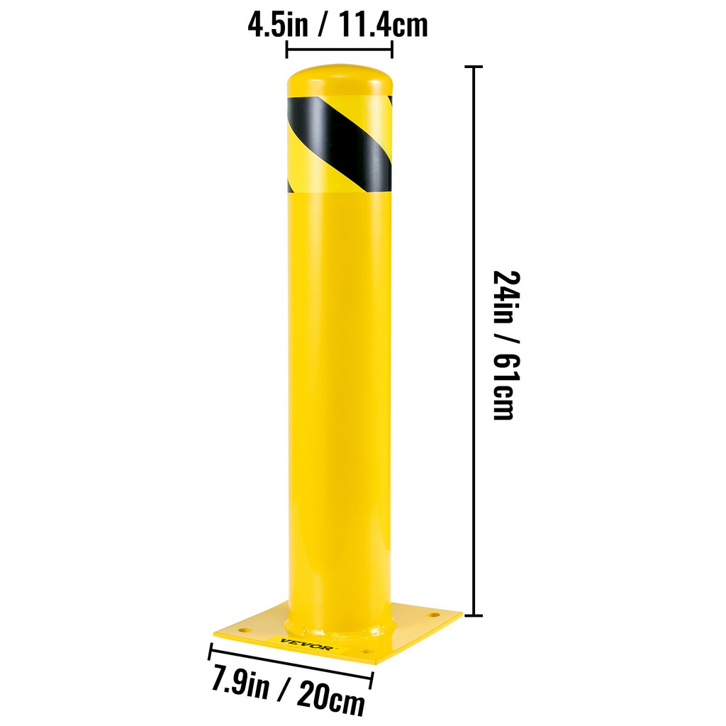 VEVOR - Bolardo de seguridad de 24" x 4,5" de 4-1/2" de diámetro exterior y 24" de altura