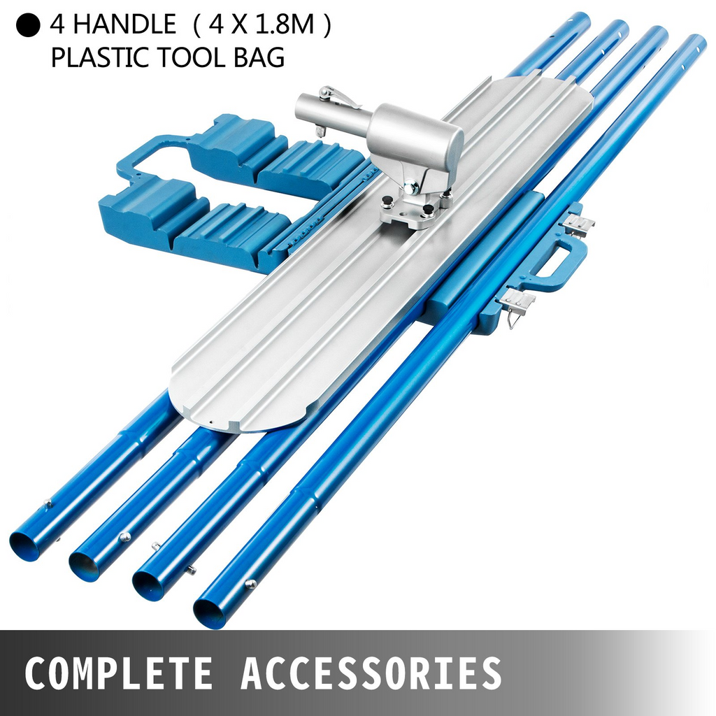 Herramienta para alisar hormigón 48 x 8'' con punta redonda kit con 4 mangos y soporte para flotador