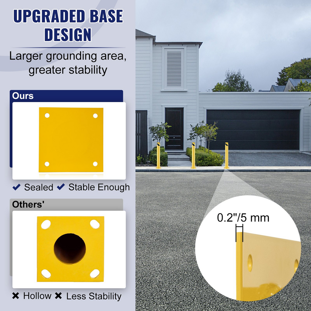 VEVOR - Barrera de seguridad de bolardo de 4-1/2" de diámetro exterior y 36" de altura