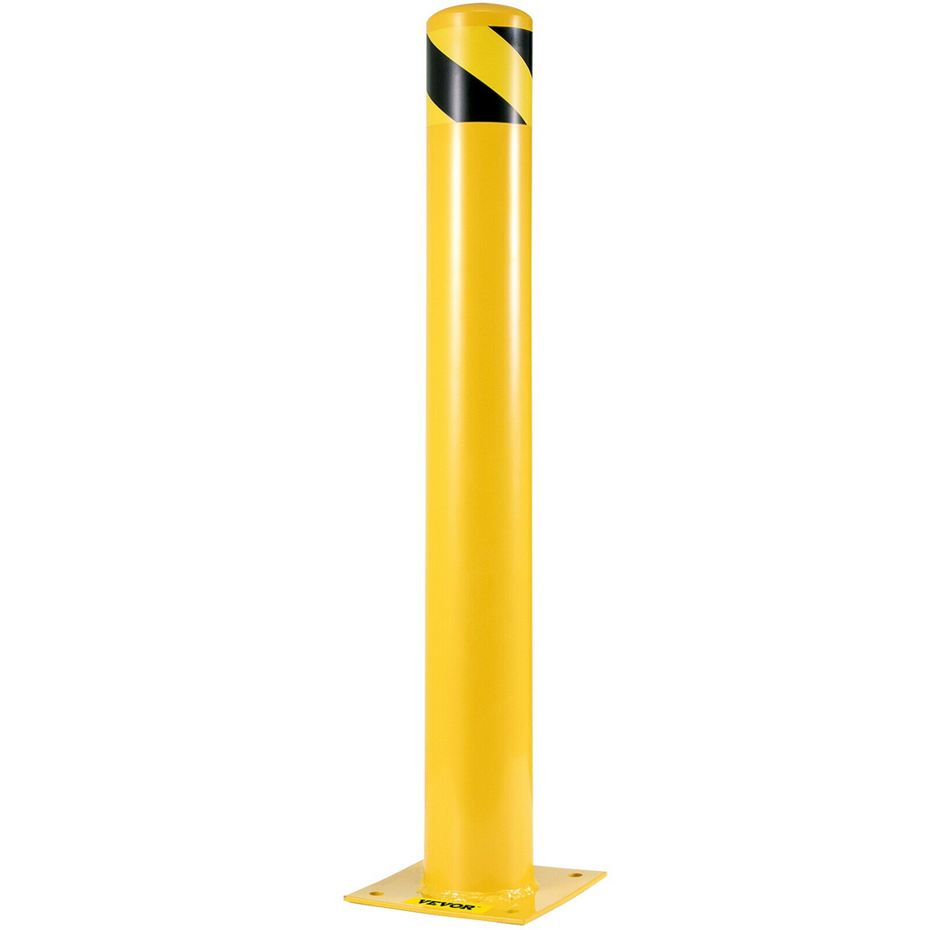 VEVOR - Bolardo de seguridad de 42" x 5,5" bolardo de seguridad de 5-1/2" de diámetro exterior y 42" de altura con 4 pernos de anclaje gratuitos