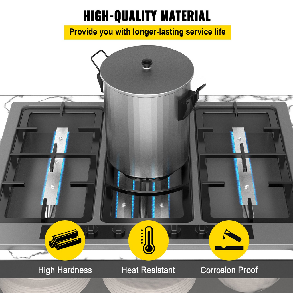 Repuestos para quemadores de barbacoa VEVOR kit con quemador de acero inoxidable 3 paquetes con aleta de aire para parrillas a gas