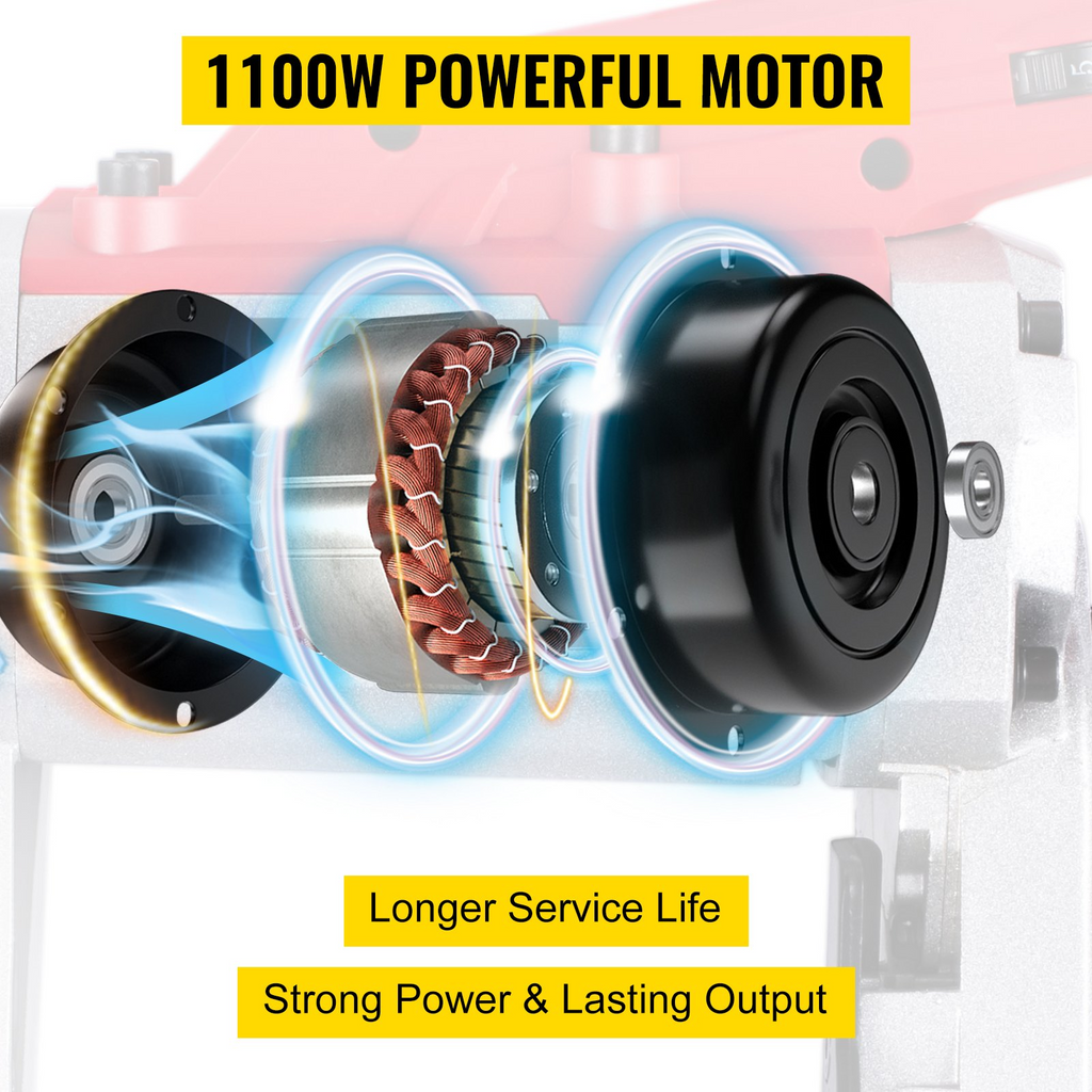 Sierra de cinta portátil de corte profundo de 5" y velocidad variable VEVOR Motor de 110 V