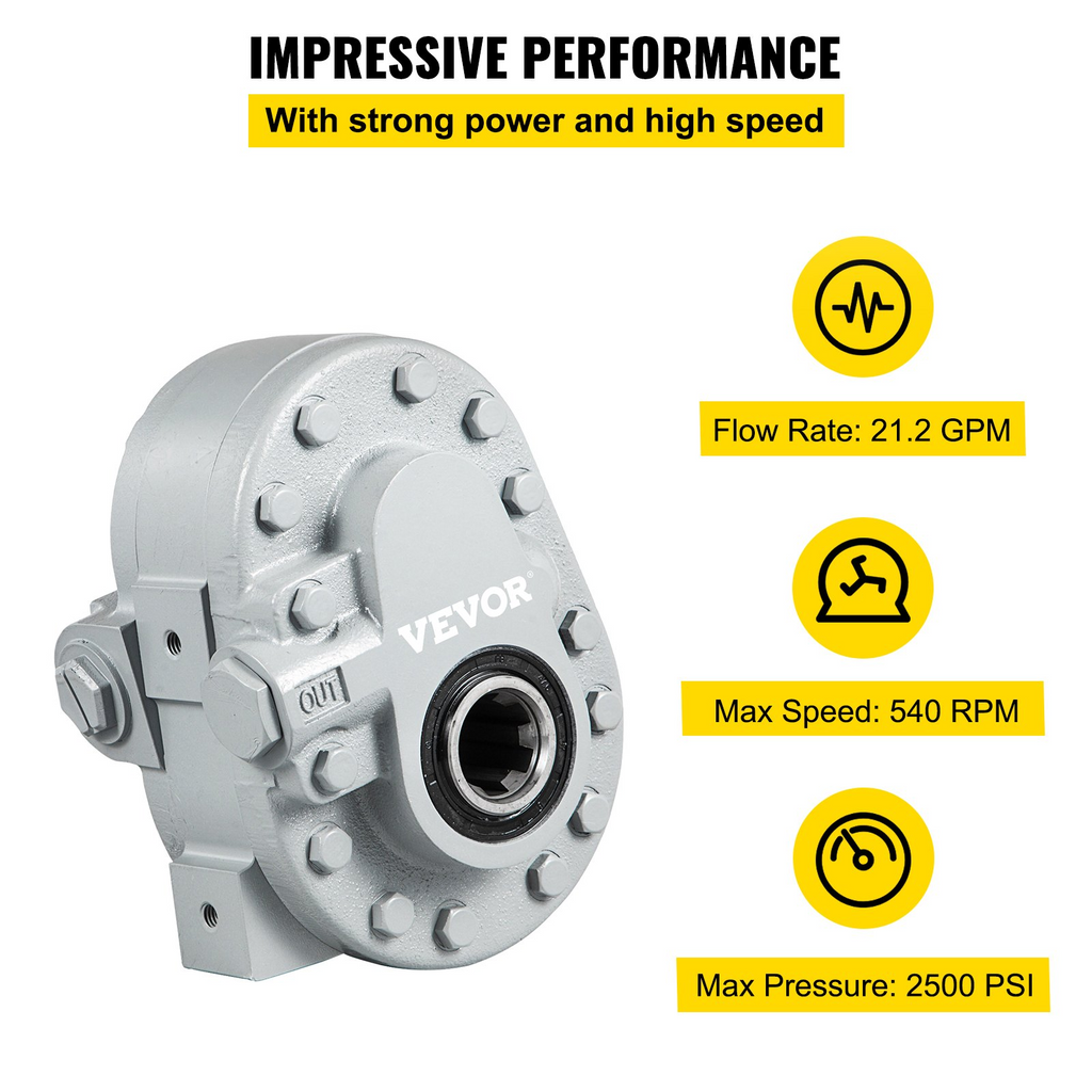 Bomba hidráulica VEVOR de 21,2 GPM de 540 RPM 2250 PSI