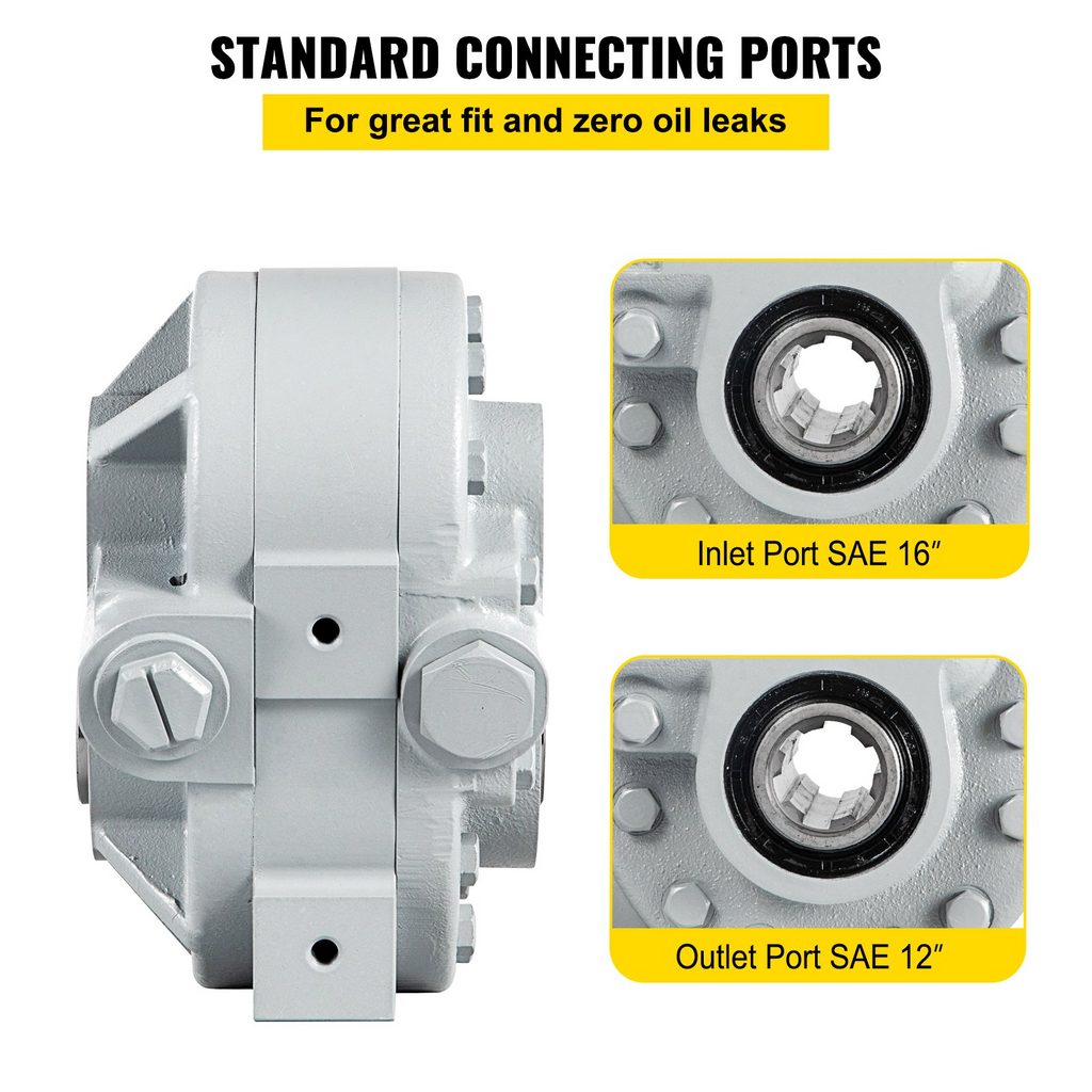 Bomba hidráulica VEVOR de 16,6 GPM motor hidráulico de 540 RPM divisor de troncos de 2500 PSI puerto de salida SAE 12