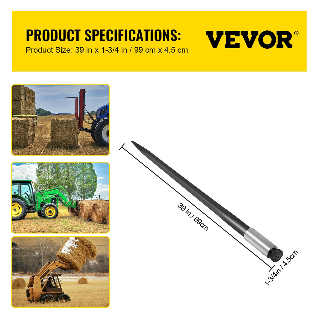 VEVOR Lanza para heno de 39"  de 3600 lb de capacidad de fijación rápida de 1 3/4"