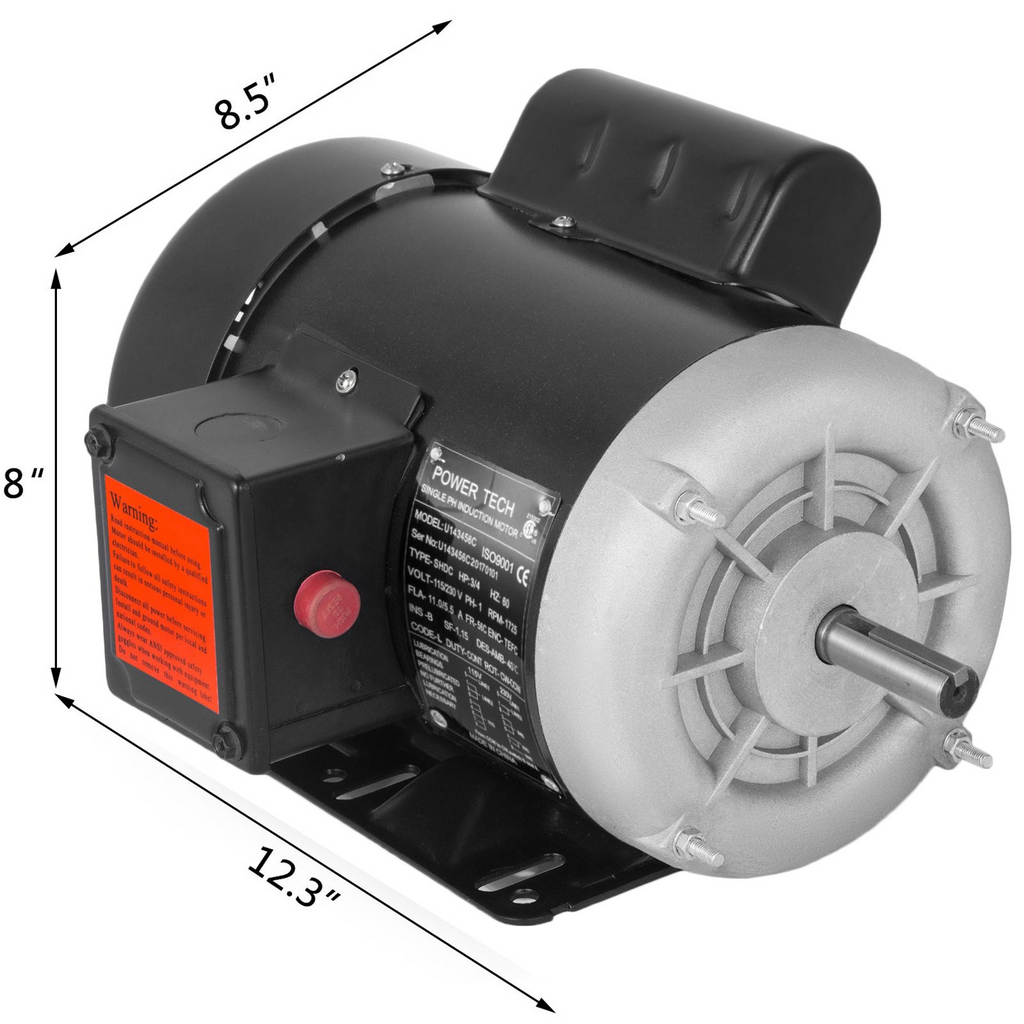 Motor de compresor eléctrico VEVOR 3/4 HP velocidad nominal 1725 RPM