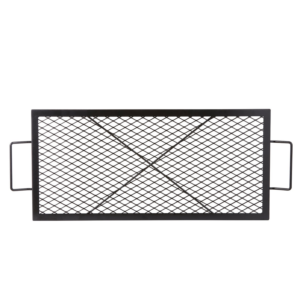 Parrilla rectangular para fogatas de acero resistente 32 pulgadas