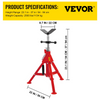 Soporte para tubos VEVOR con cabezal en V capacidad de 1/8" a 12" altura ajustable de 20" a 37" capacidad de carga de 2500 lb