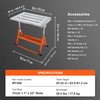 VEVOR Welding Table 30" x 20", 400lbs Load Capacity Steel Welding Workbench Table on Wheels, Folding Work Bench with Three 1.1" Slot, 3 Tilt Angles, Adjustable Height, Retractable Guide Rails