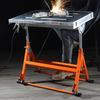 VEVOR Welding Table 30" x 20", 400lbs Load Capacity Steel Welding Workbench Table on Wheels, Folding Work Bench with Three 1.1" Slot, 3 Tilt Angles, Adjustable Height, Retractable Guide Rails