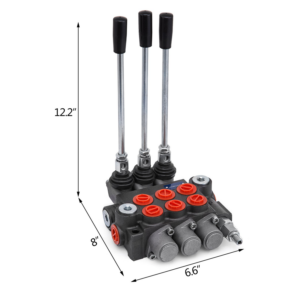 Válvula de control hidráulico de 3 carretes VEVOR de 11 GPM