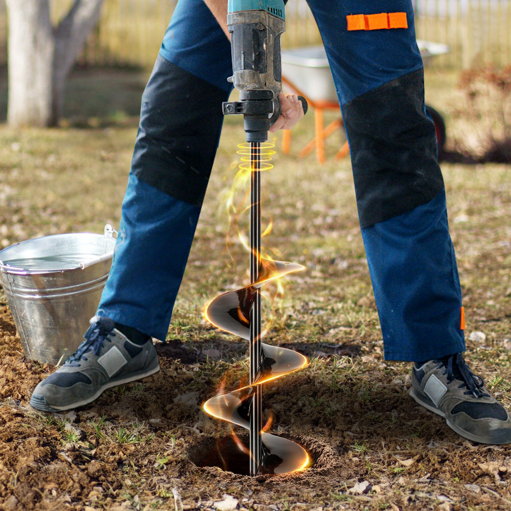 Juego de 2 brocas para taladro de barrena para plantar brocas para taladro de barrena para jardín punta hexagonal de 3/8"