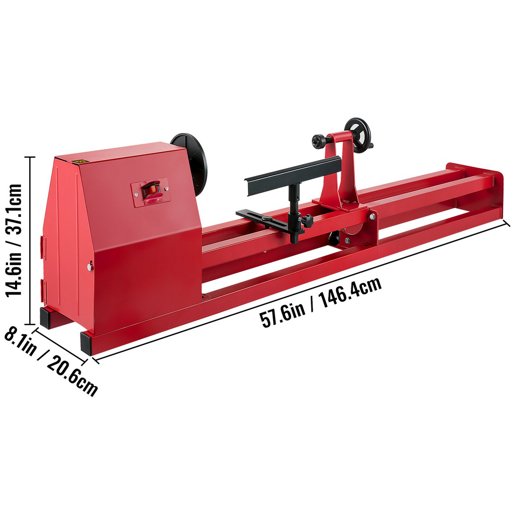 Torno para madera VEVOR 14" x 40" de 1/2 HP 4 velocidades