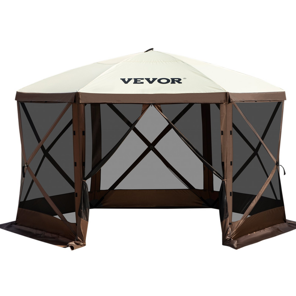 VEVOR Carpa de camping con toldo 12 x 12 pies de 6 lados con ventanas de malla