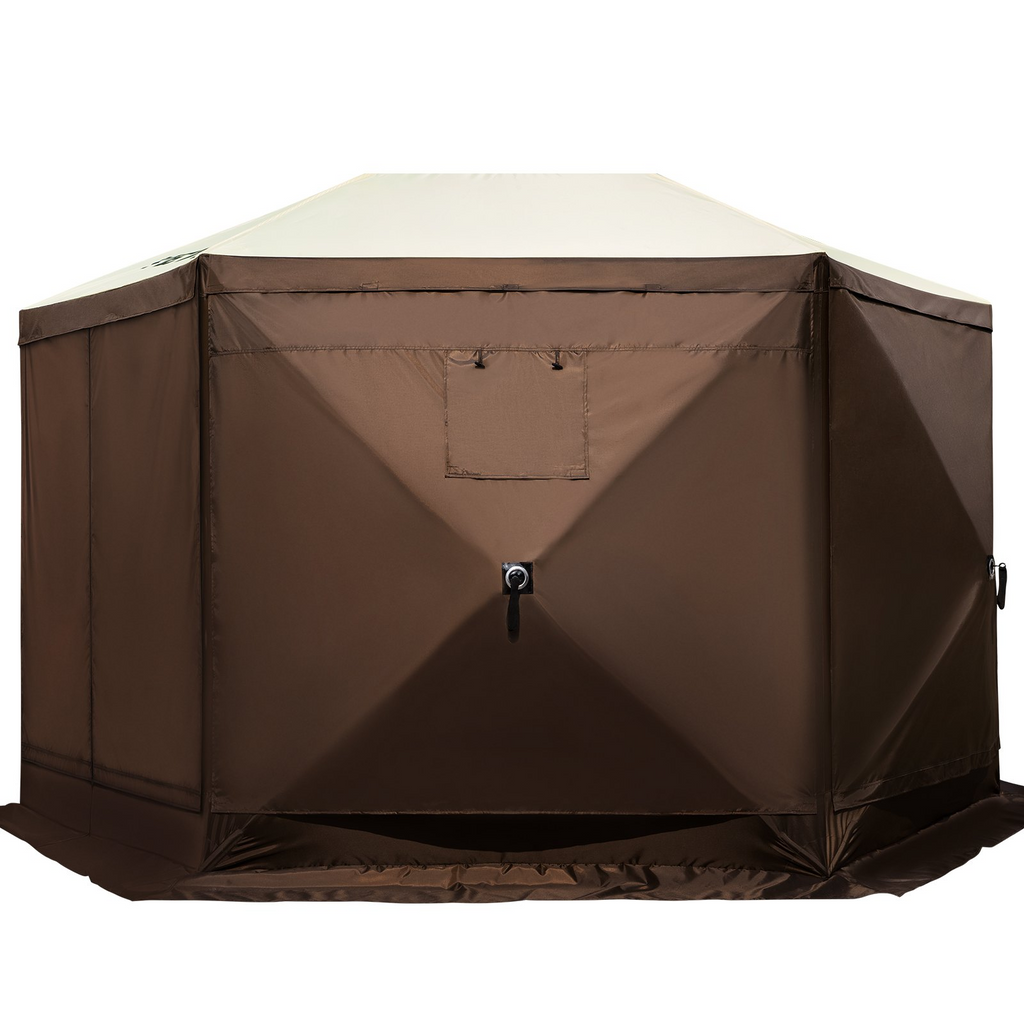 VEVOR Carpa de camping con toldo 12 x 12 pies de 6 lados con ventanas de malla