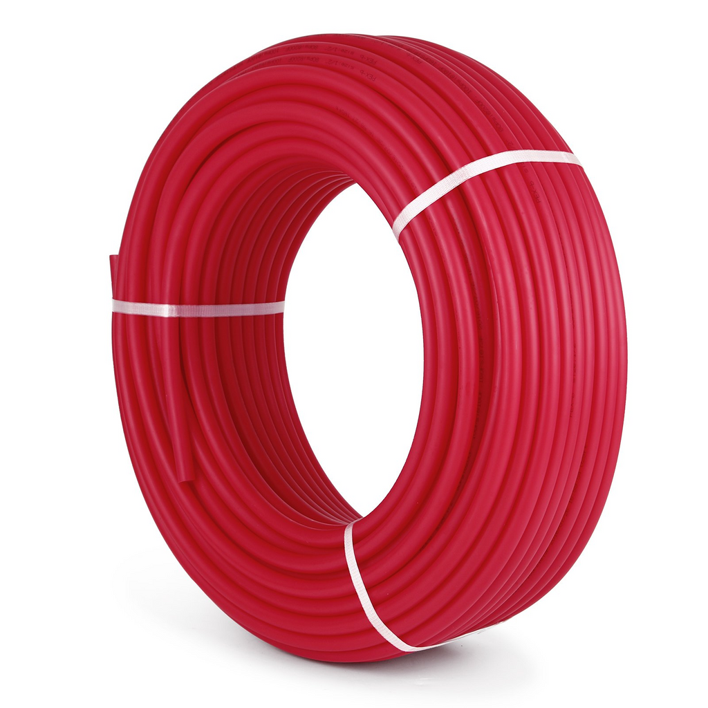 Tubo PEX VEVOR de 3/4" x 300 pies con barrera de oxígeno O2 EVOH Pex-B rojo