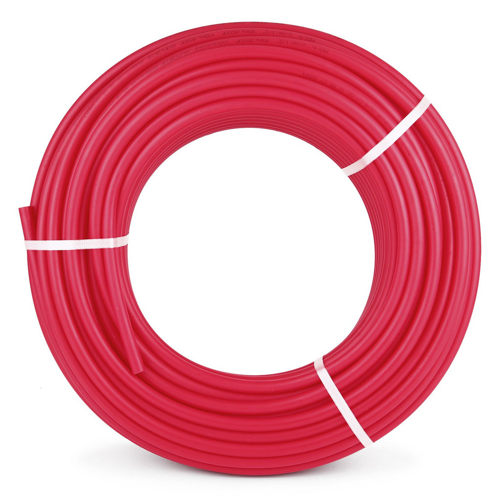 Tubo PEX VEVOR de 3/4" x 300 pies con barrera de oxígeno O2 EVOH Pex-B rojo