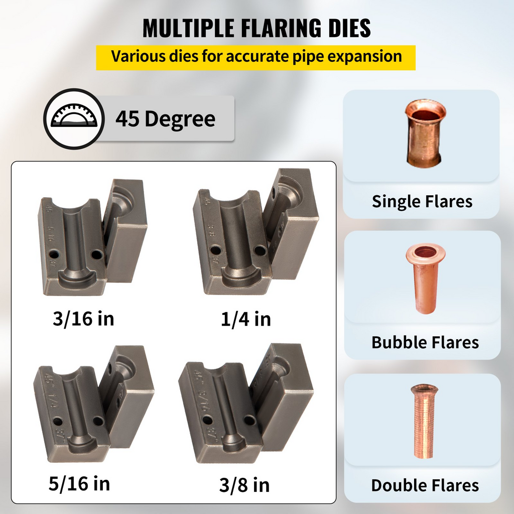 Herramienta para abocardar líneas de freno VEVOR de 45 grados para tubos de 3/16", 1/4", 5/16" y 3/8"