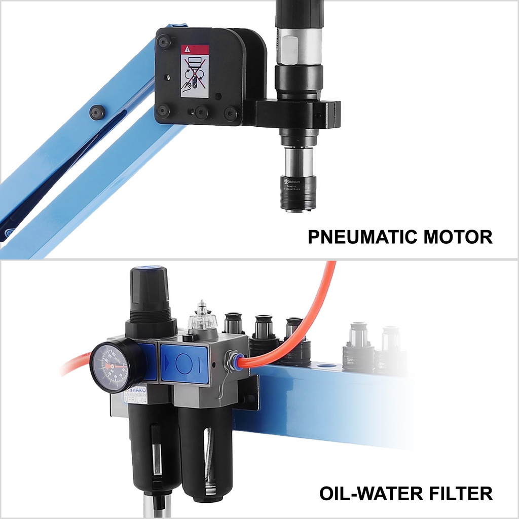 Máquina de roscado neumática VEVOR pinzas de roscado M3-M12 1200 mm 360° multidireccional