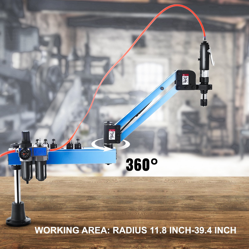 Máquina de roscado neumática VEVOR pinzas de roscado M3-M12 1200 mm 360° multidireccional