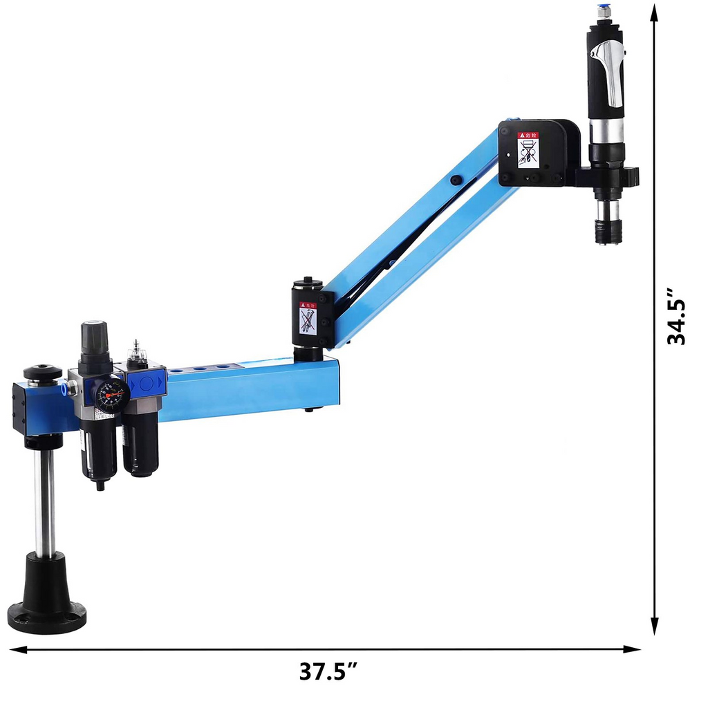 Máquina de roscado neumática VEVOR pinzas de roscado M3-M12 1200 mm 360° multidireccional