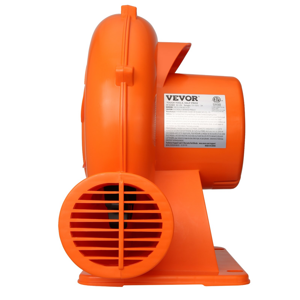 Soplador inflable VEVOR 950 W 1 y 1,2 HP soplador de aire comercial con bomba para inflables 3300 RPM