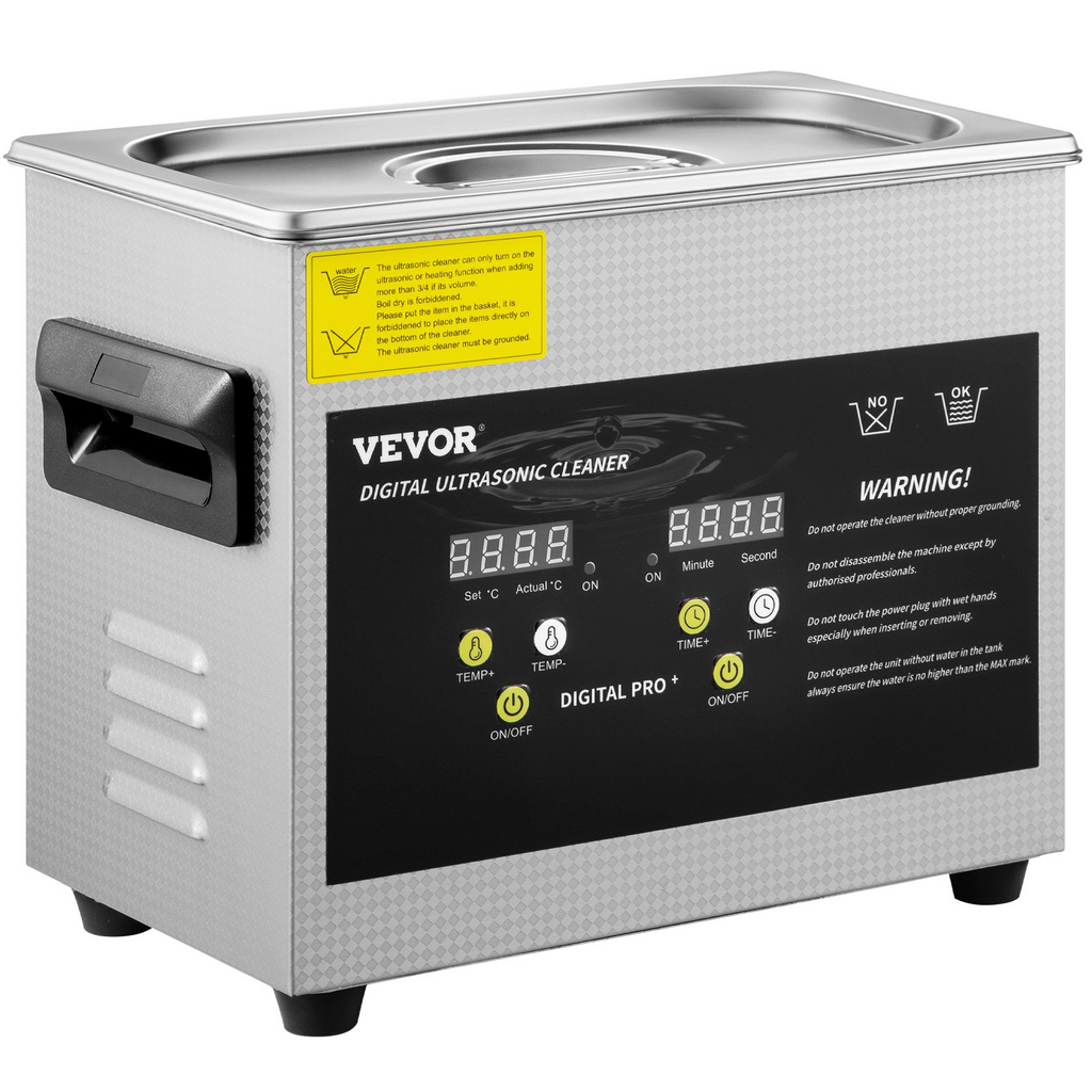 Limpiador ultrasónico mejorado VEVOR 3L (calentador de 200 W, ultrasónico de 120 W)