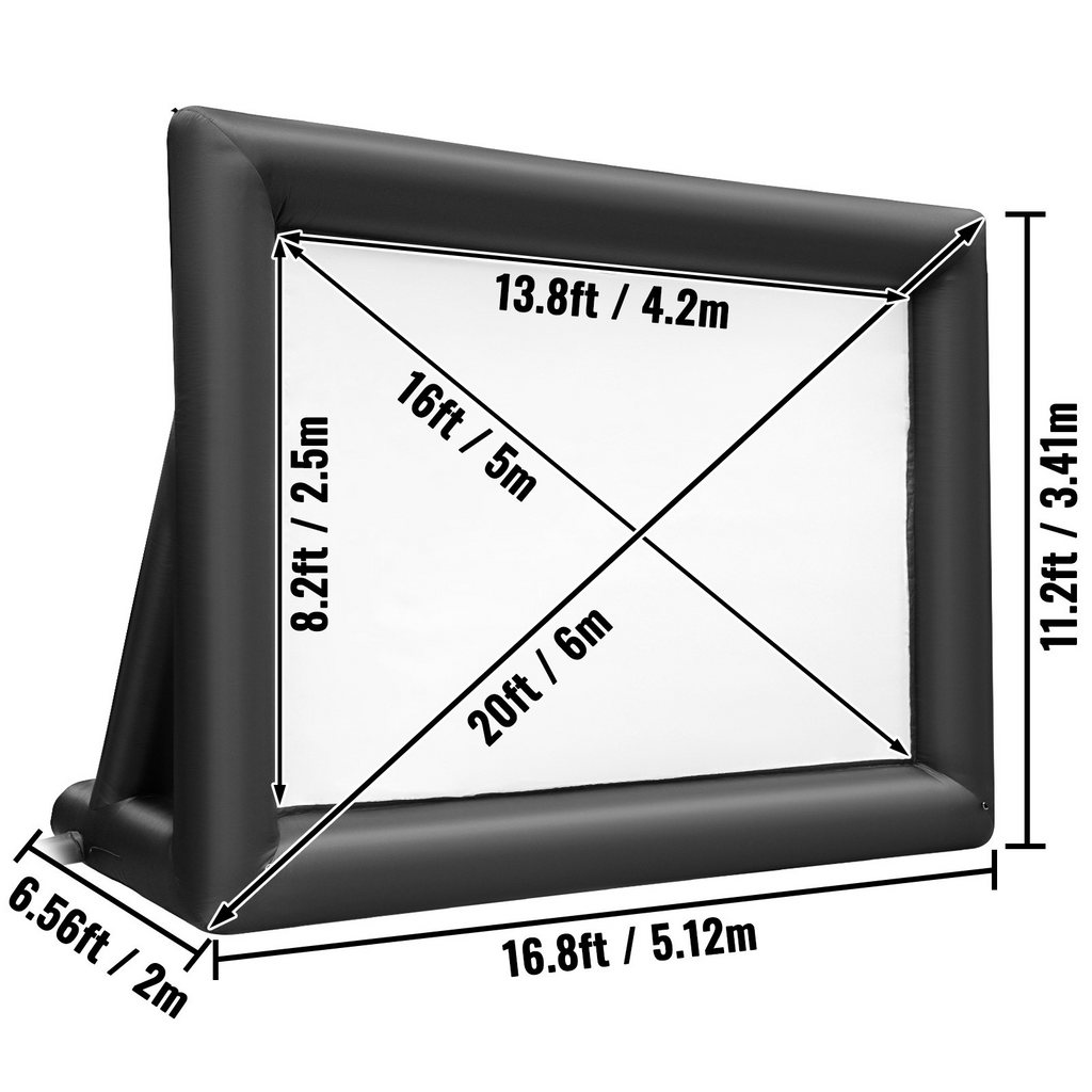 Pantalla de cine inflable VEVOR de 20 pies (240 pulgadas) 350 W