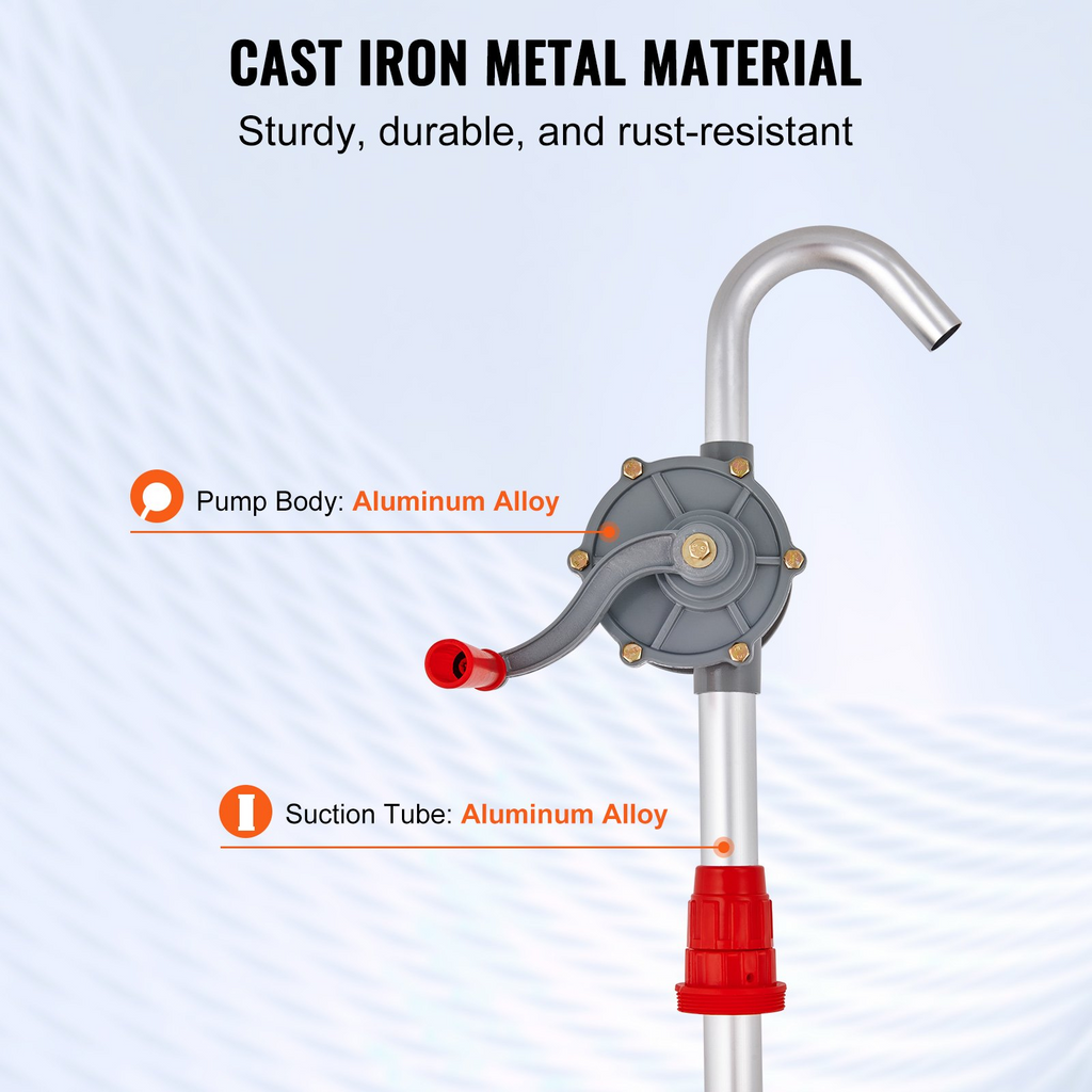 Bomba de tambor VEVOR flujo de 6 GPM se adapta a tambores de 5 a 55 galones con conjunto de tubo de succión de 3 secciones y manguera