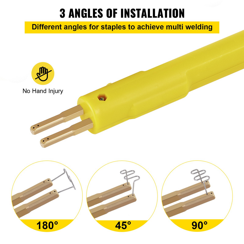 VEVOR Kit de reparación de plástico con grapadora caliente, 600 grapas, caja de herramientas, kit de soldador de plástico de 20 W para reparación de plástico, reparación térmica